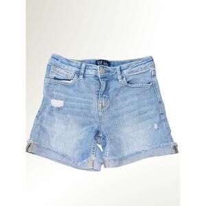 GAP Girls Midi Denim Shorts Size 10 Regular Midi Jean Shorts w/ Rips
